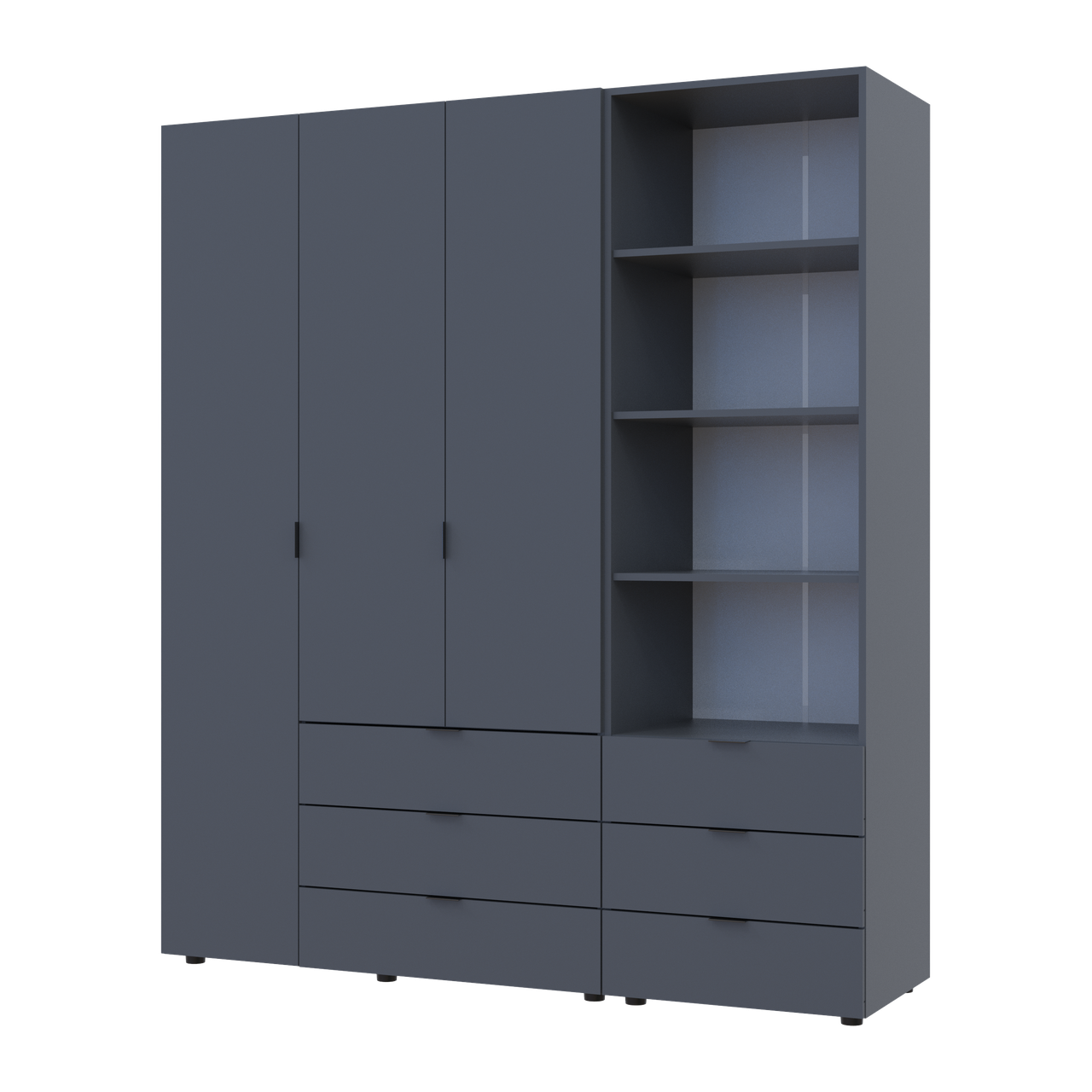 Шафа для одягу Doros Гелар Графіт 3ДСП з пеналом 176.2х49.5х203.4 (42005169)