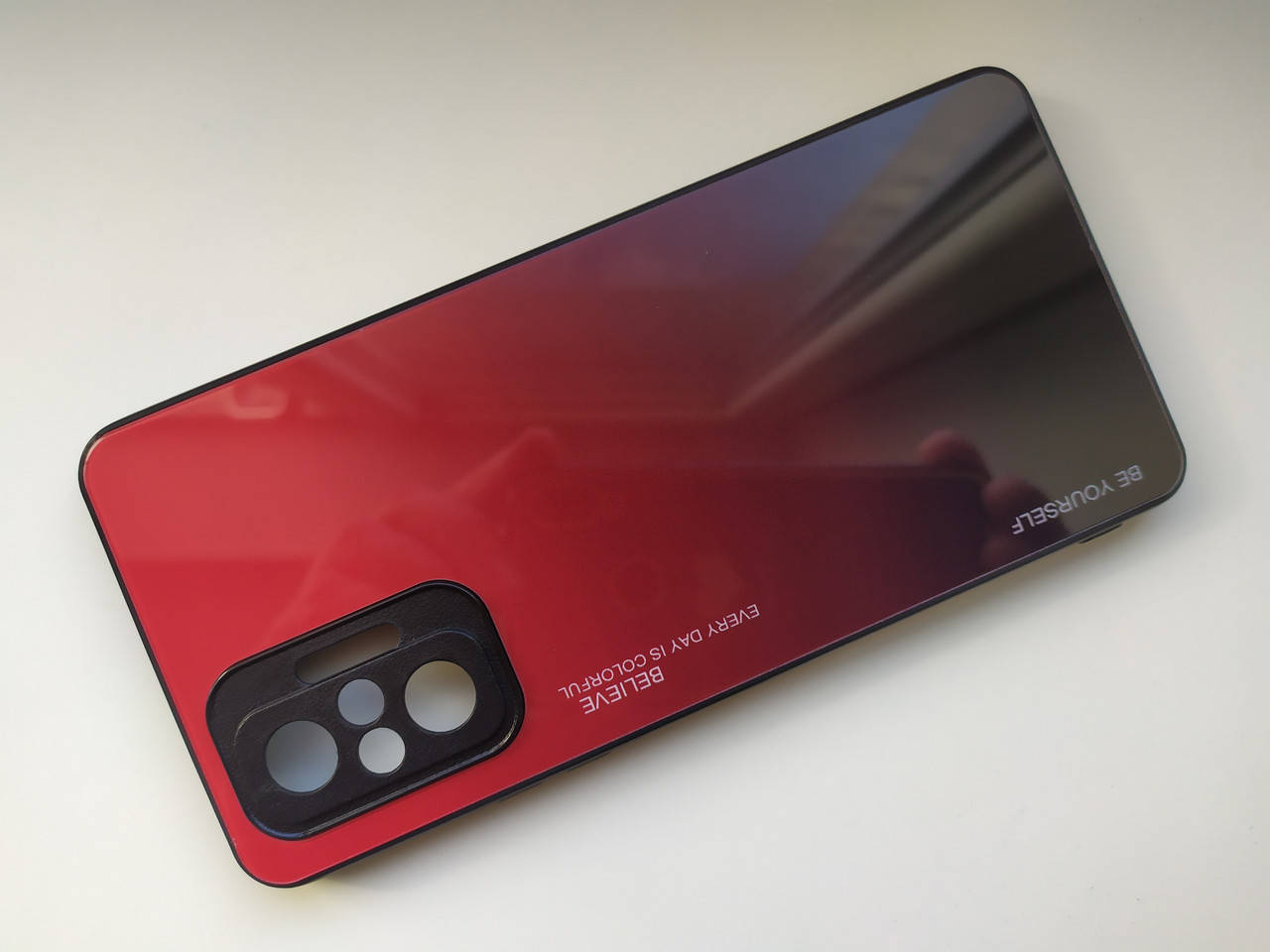 

Чехол градиент стеклянный для Xiaomi Redmi Note 10 pro, Красный