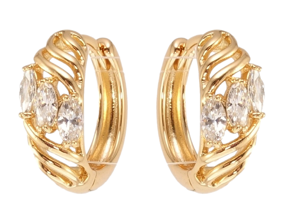 

Серьги Xuping Позолота 18K колечки "Маркиза"
