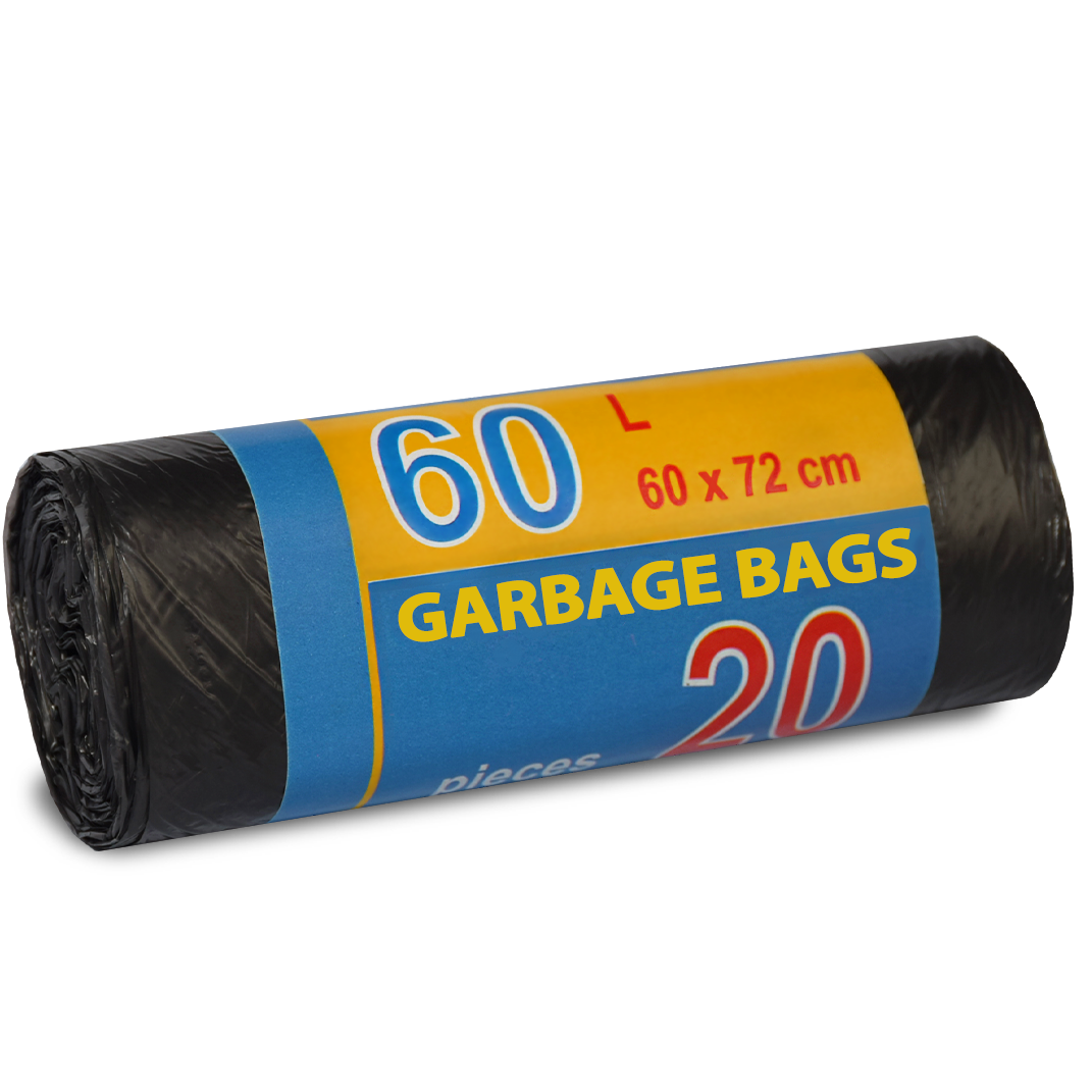 

Пакеты для мусора "Стандарт" 60 л. 20 шт./рул. 60х72 см В ящике 80 рул.