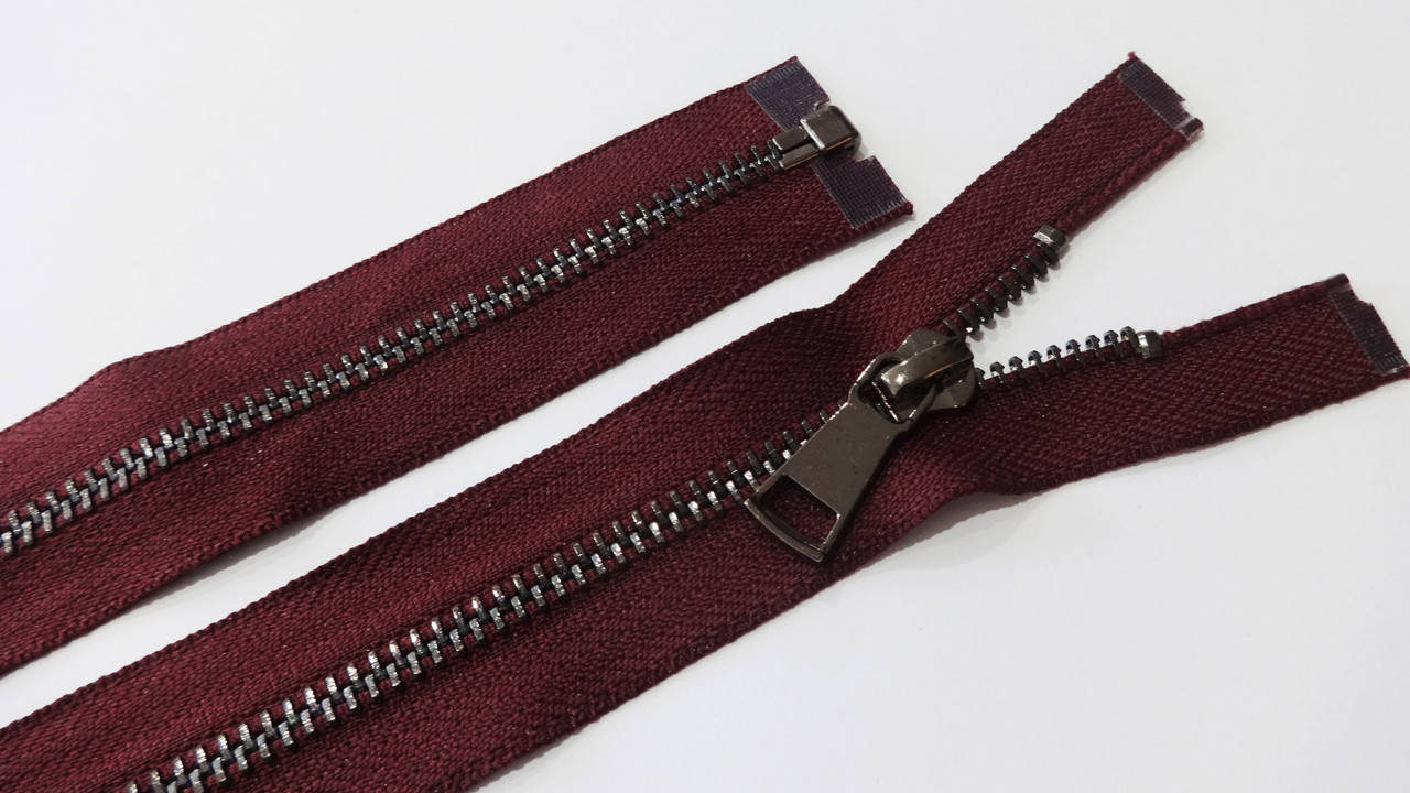 

Молния металлическая №5 разъемная 80 см бордо 1 бегунок, Бордовый