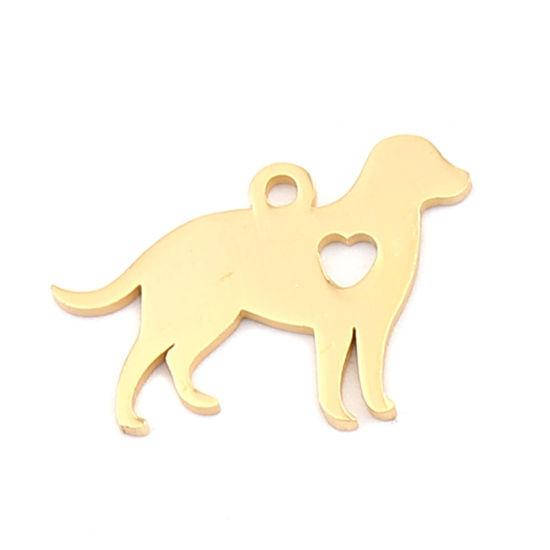 

Подвеска Finding Пёс сердце собака Золото Нержавеющая сталь 19 мм x 13 мм, Золотистый