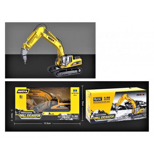 

1711 Металлический экскаватор с отбойным молотом HUI NA TOYS масштаб 1:40