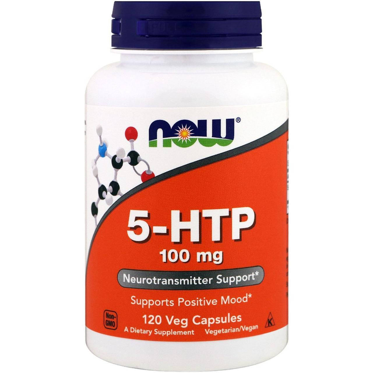 

5-HTP, Now Foods, 120 капс. по 100 мг, триптофан, гидрокситриптофан