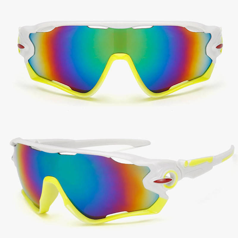 

Очки велосипедные Robesbon Jawbreaker 9270 спортивные велоочки White-Yellow