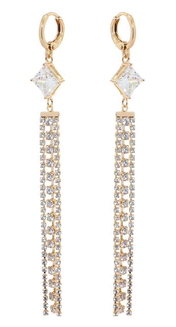 

Серьги Xuping Позолота 18K колечки "Кристалл с дорожками циркония"