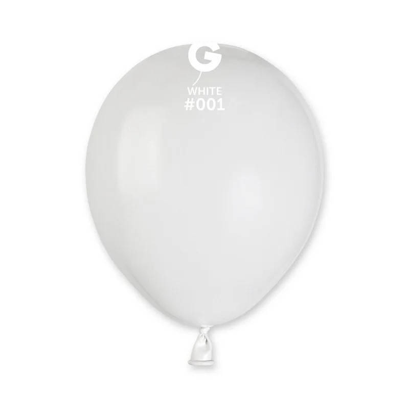 

Латексный воздушный шар 5’’ (13см) WHITE (#001) GEMAR, Белый