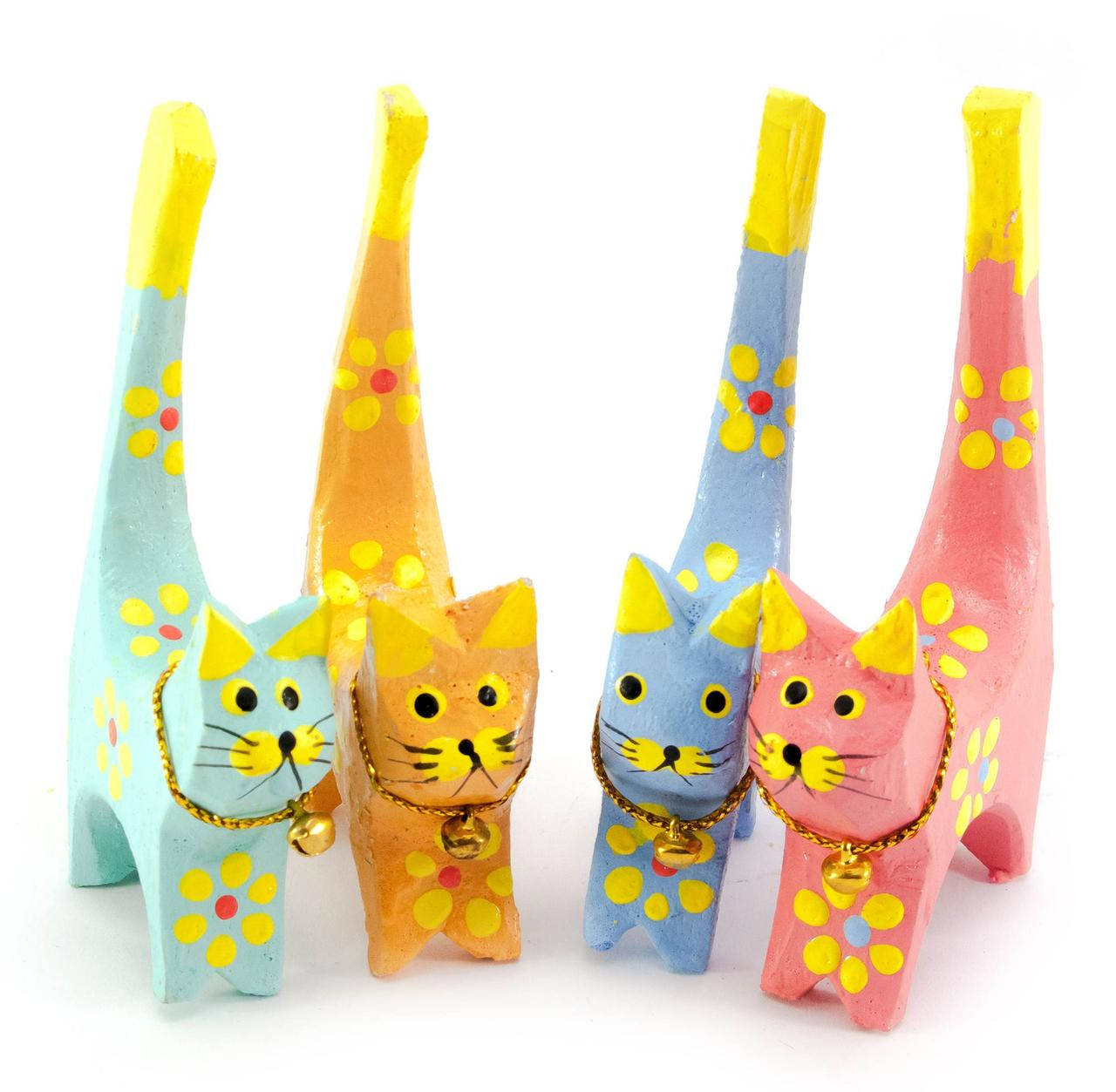 

Статуэтка Кошки деревянные кольцедержатели набор из 4 штук (11х5х7,5 см)