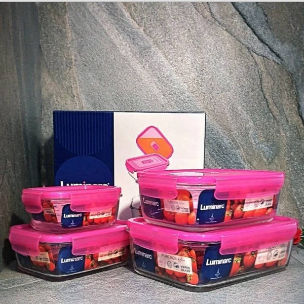 

Набор прямоугольных контейнеров Luminarc Pure Box Active Neon 4 шт (N0341), Прозрачный