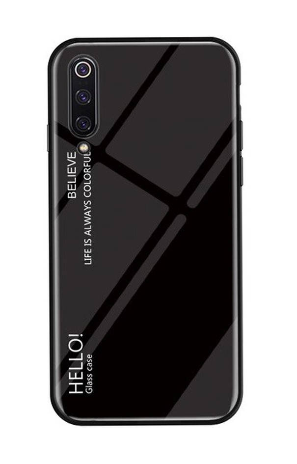

Чехол накладка NZY для Xiaomi Mi 9 SE TPU + Glass Gradient HELLO Черный (969645)