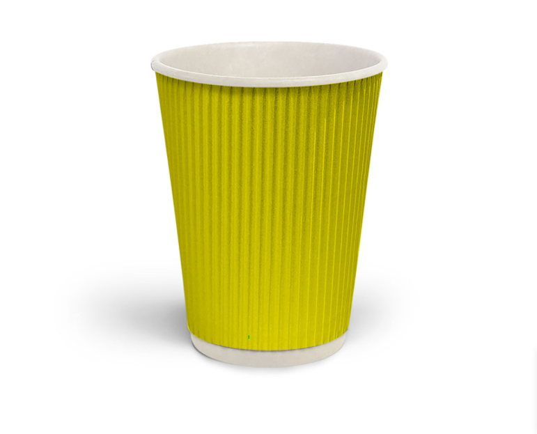 

Стаканы бумажные гофра желтые 350 мл 25 шт Ripple, Желтый