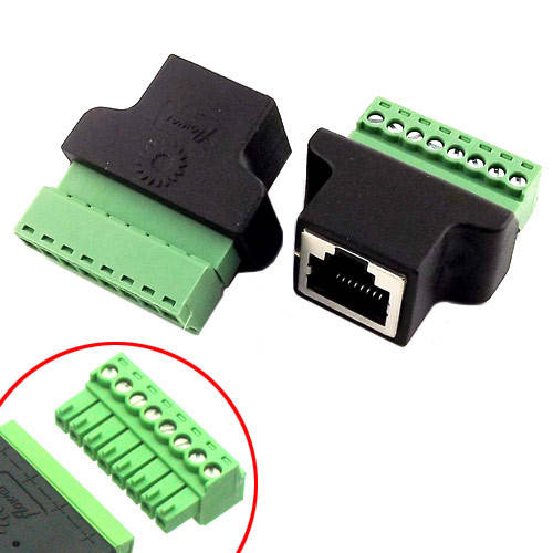 

Переходник RJ45 8P8C витая пара разъем мама - клеммники 8pin Без бренда