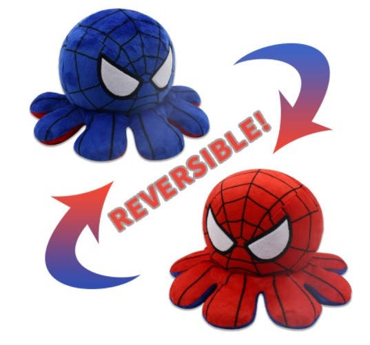 

Мягкая игрушка Осьминожка перевертыш двусторонняя MARVEL человек паук spiderman