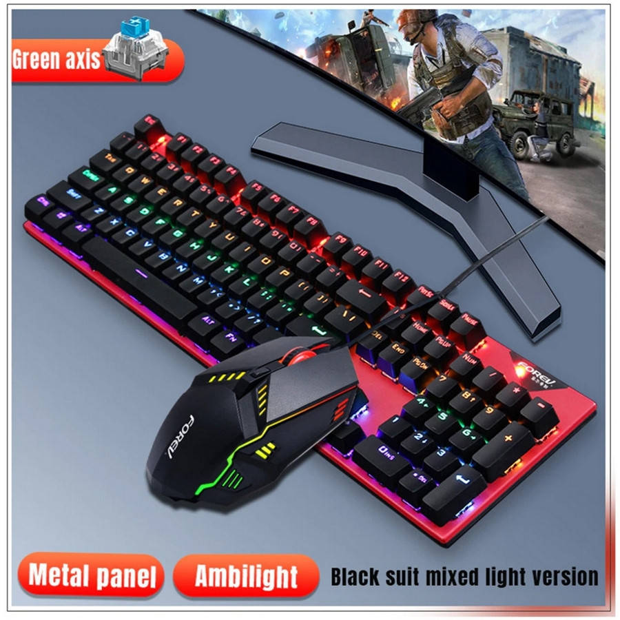 

Механическая игровая клавиатура FOREV FV-Q609 с мышкой, механическая rgb клавиатура клавиатура с мышкой, Черный