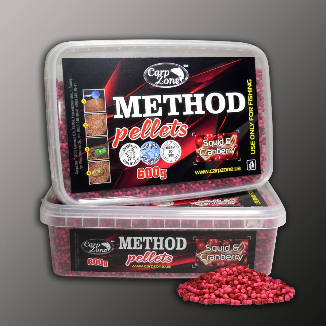 

Метод пеллетс Method Pellets Squid & Cranberry (Кальмар и Клюква) 600g 3mm