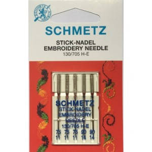 

Иглы вышивальные Schmetz Embroidery 130/705 H-E, № 75-90