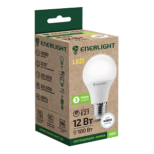 

Стандарт Лампа светодиодная ENERLIGHT A60 12Вт 4100K E27 Ш.К. 4823093500044