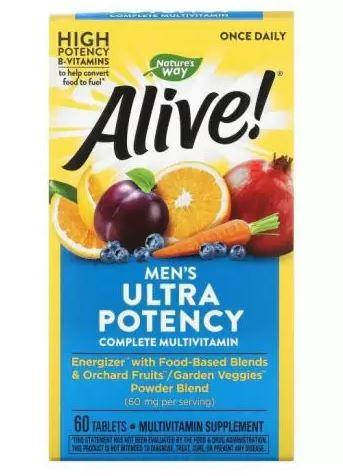 

Nature's Way Alive! Men's 50 + Ultra Potency, Мужские витамины 50 + (60 таб.)