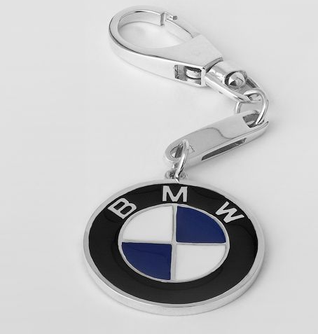 

Брелок "БМВ" из родированного серебра 925 пробы