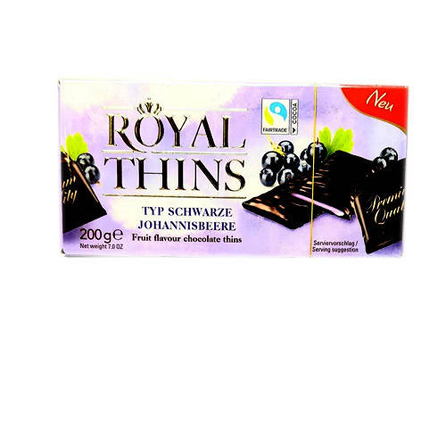 

ROYAL THINS Шоколадные пластинки "Черная смородина", 200 г