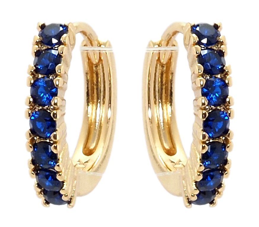 

Серьги Xuping Позолота 18K колечки "Дорожки синих фианитов"