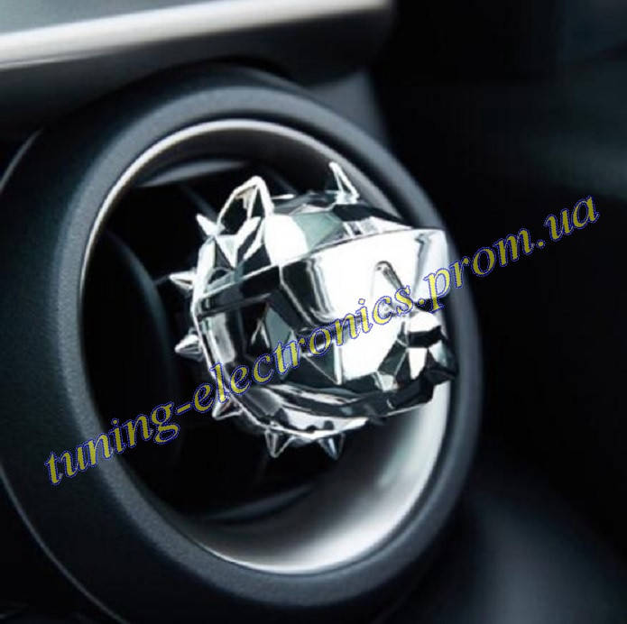 

Освежитель воздуха ,пахучка для салона авто в форме Питбуль (собака) на решетку вентиляции Цвет ХРОМ !