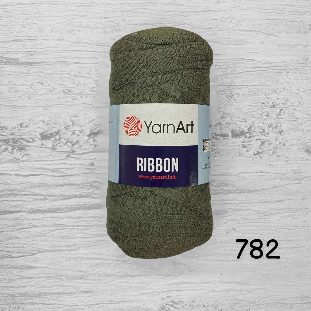 

Трикотажна пряжа YarnArt Ribbon / ЯрнАрт Ріббон 782 хакі, Хаки