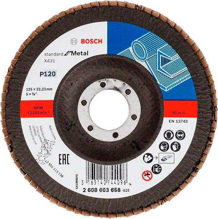 

Круг лепестковый торцевой 125х22,2мм P120 Expert for Metal Bosch