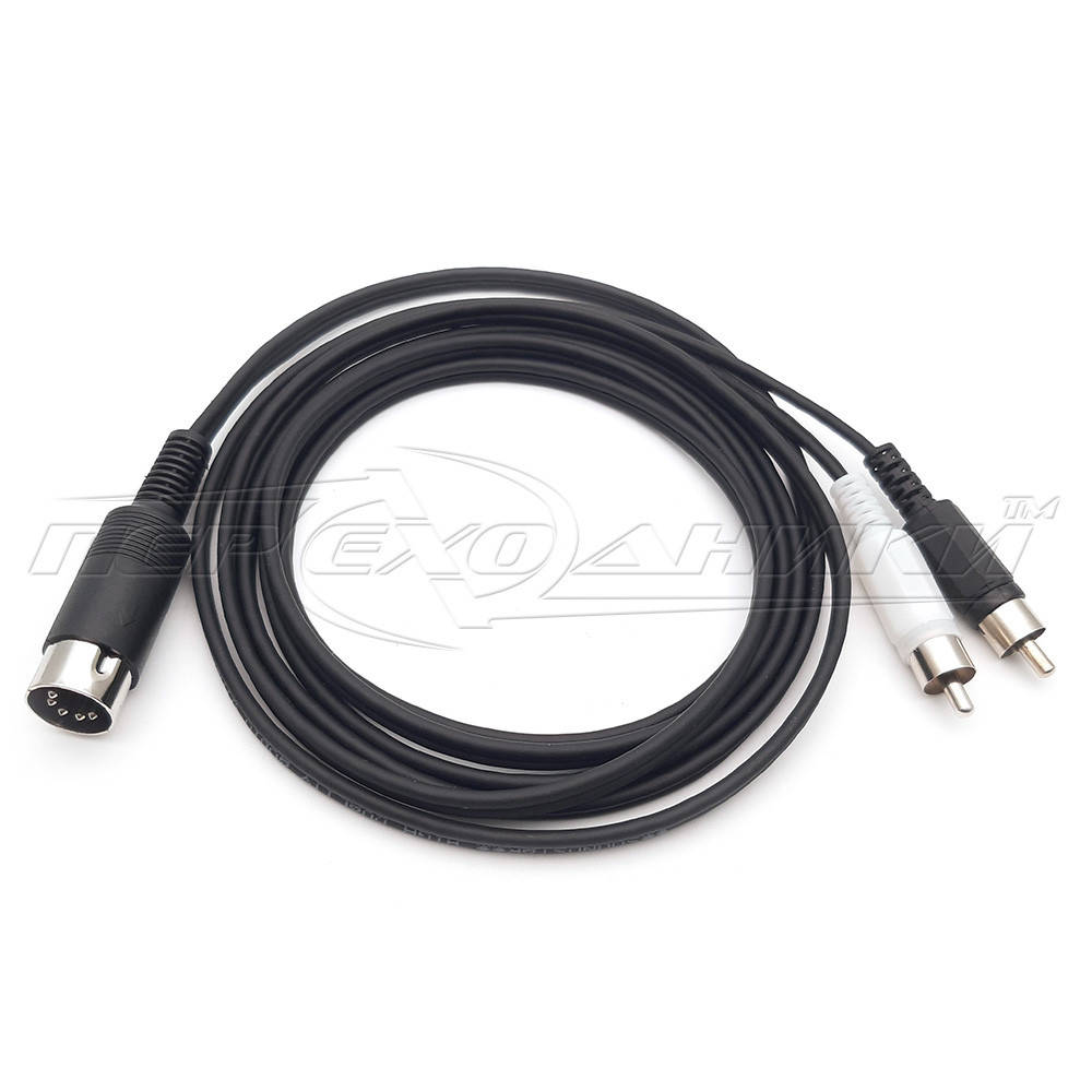 

Кабель 5 pin DIN to 2RCA, в экране 1.5, Черный