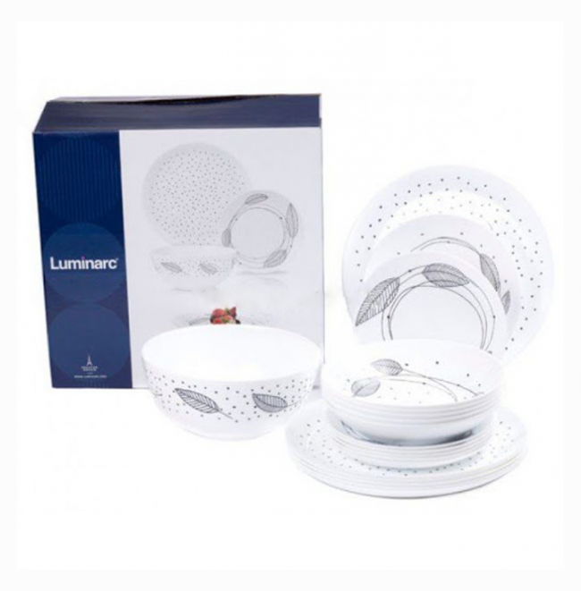 

Белый столовый сервиз с чёрным орнаментом Luminarc Diwali Sketch 19 предметов (P7081)