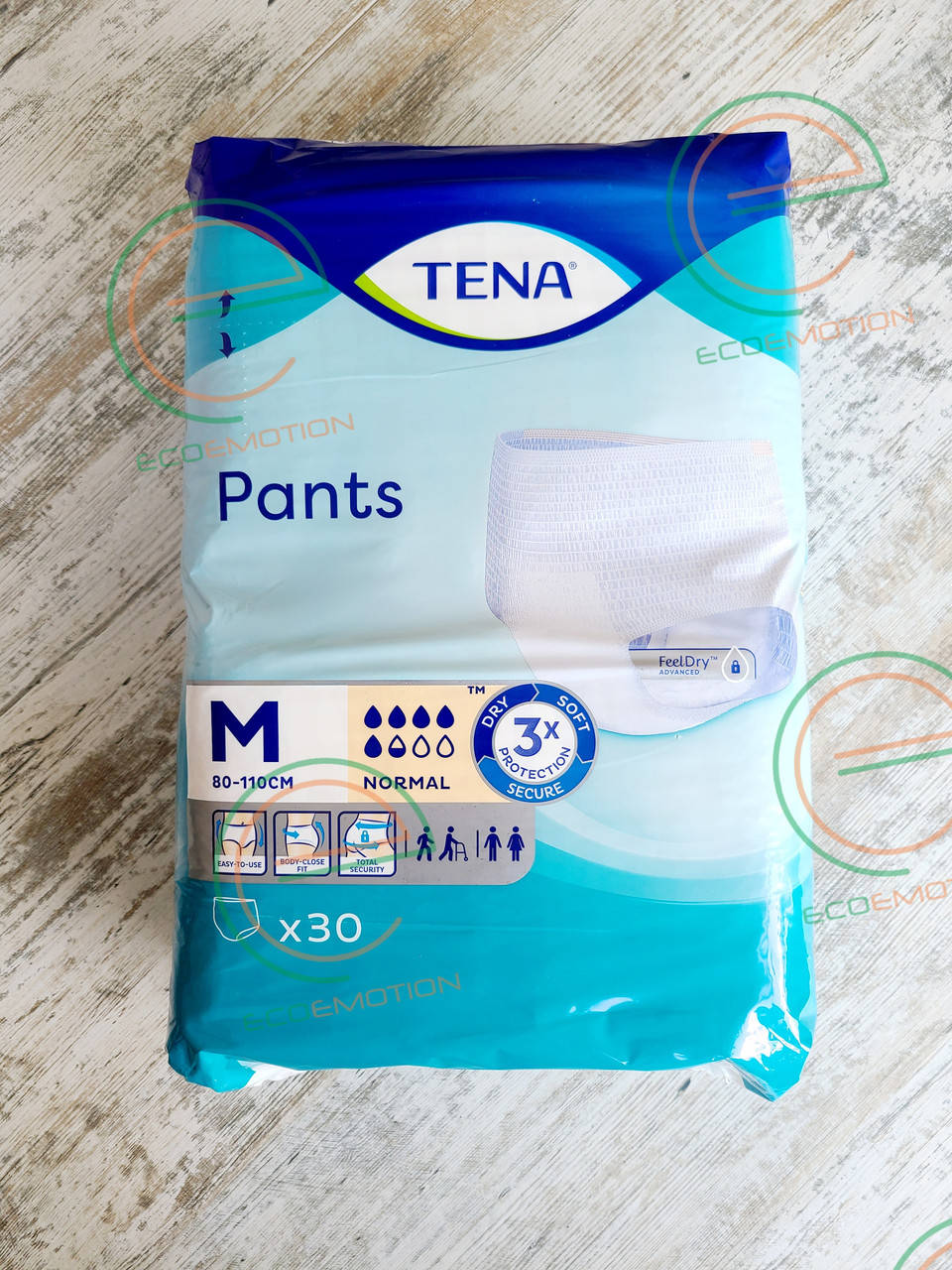 

Памперсы трусики 2 TENA Pants Normal Medium[M], 30 шт, 80-110 см, 1010 мл.