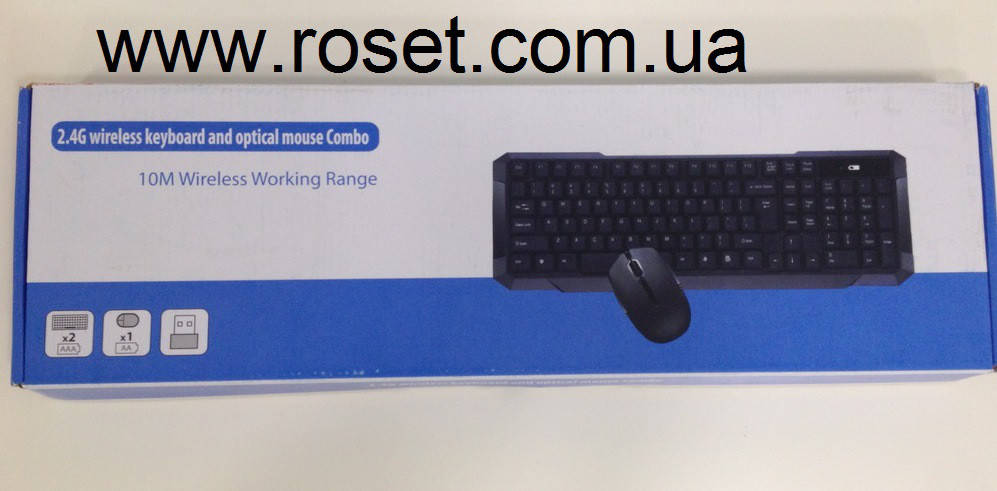 

Беспроводная клавиатура с мышью Keyboard UКC 2.4, Черный