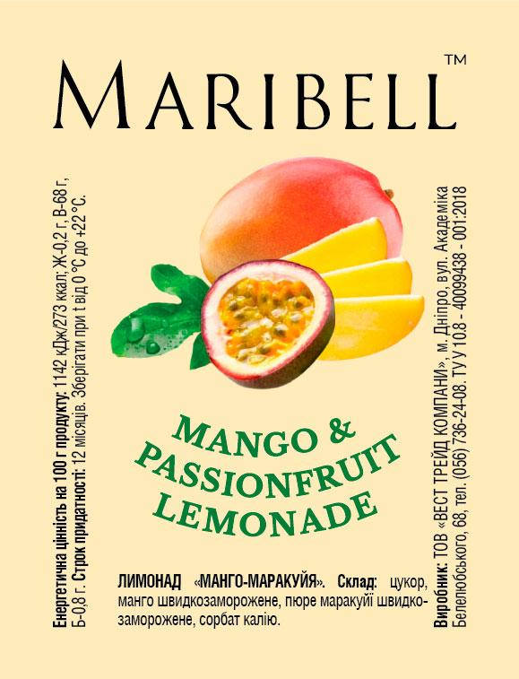 

Лимонад концентрат Манго-маракуйя Maribell 50 г, 25 шт.