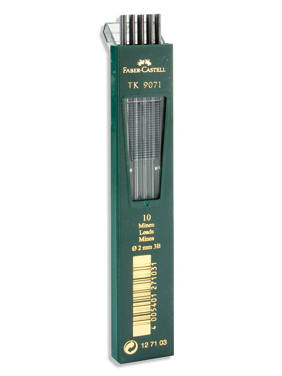 

Графитный грифель для цанговых карандашей Faber-Castell ТК 9071 тверд. 3B (2.0 мм), 10 шт. в пенале, 127103
