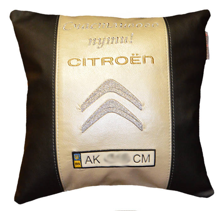 

Автомобильная подушка в машину с вышивкой марки машины citroen автоподушка