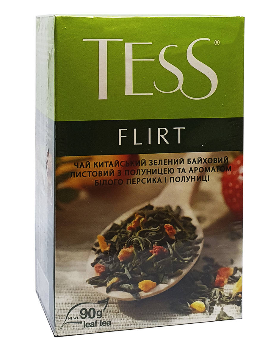 

Чай зелений з полуницею і ароматом білого персика і полуниці Tess Flirt 90 г (718)