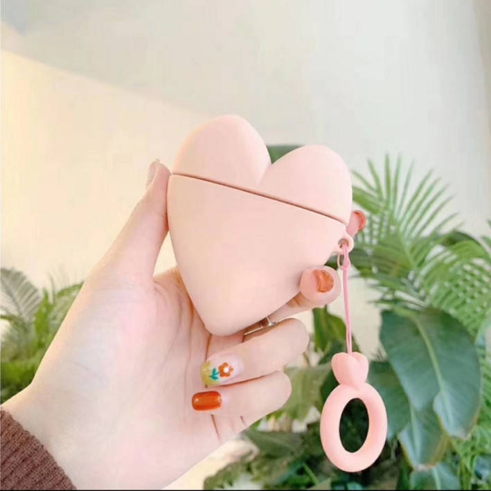 

Чехол для наушников AirPods 1, 2 Сердце + брелок силиконовый