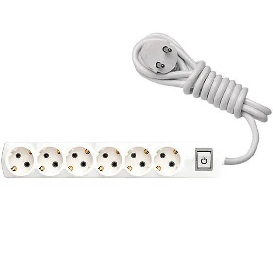 

Удлинитель 6 гнезд 3 метра 16А (3,5 кВт) с заземлением и выключателем