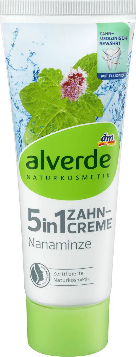 

alverde NATURKOSMETIK 5in1 Zahncreme Nanaminze Натуральная зубная паста 75 мл