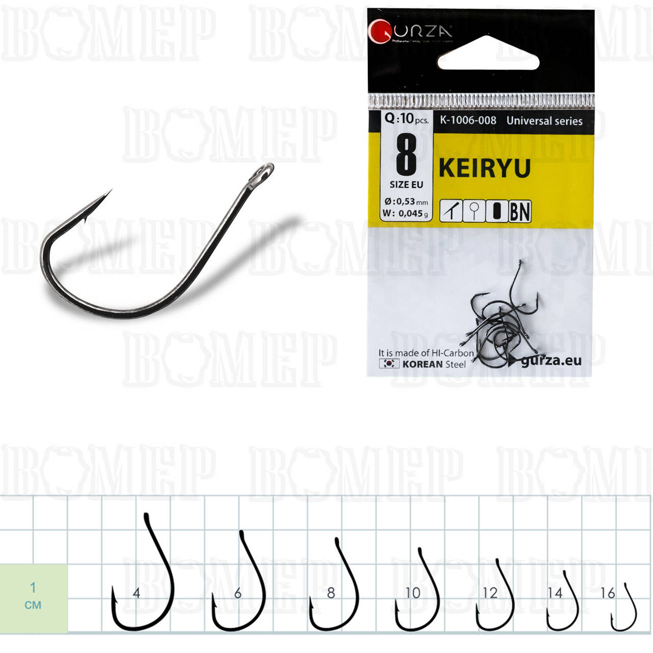 

Гачки GURZA KEIRYU BN #8 (10шт в уп)