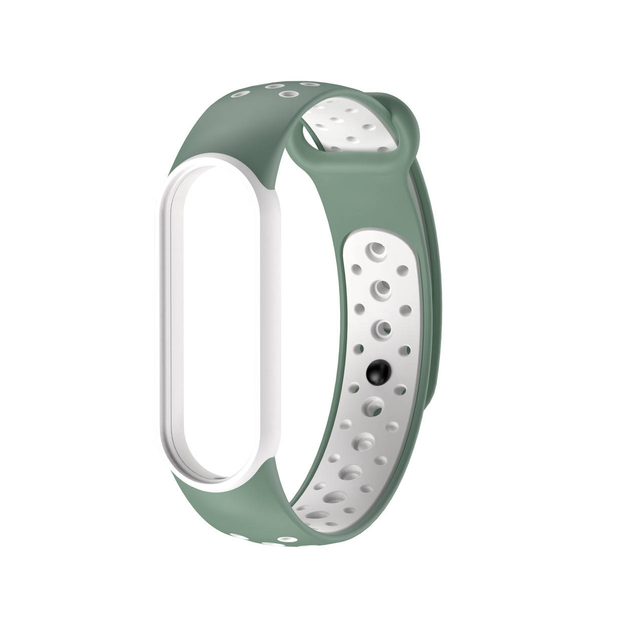 

Mi band 5 ремешок ми бенд 6 перфорированный хаки-белый