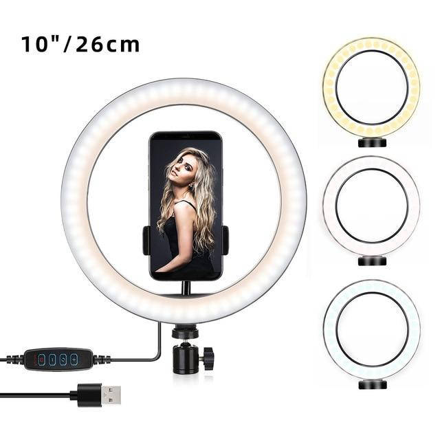 

Кольцевая LED лампа USB 26cm для селфи RING LIGHT