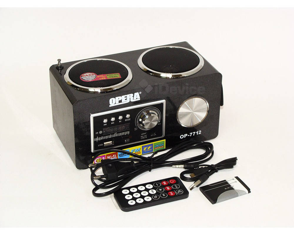 

Портативная акустика Opera OP-7712 FM USB 220V