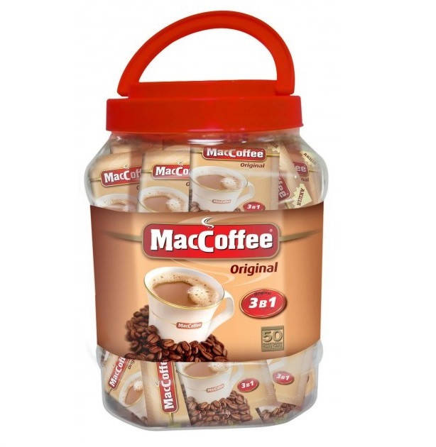 

Кофе MacCoffee Original растворимый МакКофе Оригинал Банка 50 пакетов 1 кг Украина