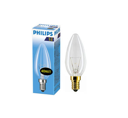 

Лампа накаливания Свеча 40Вт E14 прозрачная Philips (16000426)