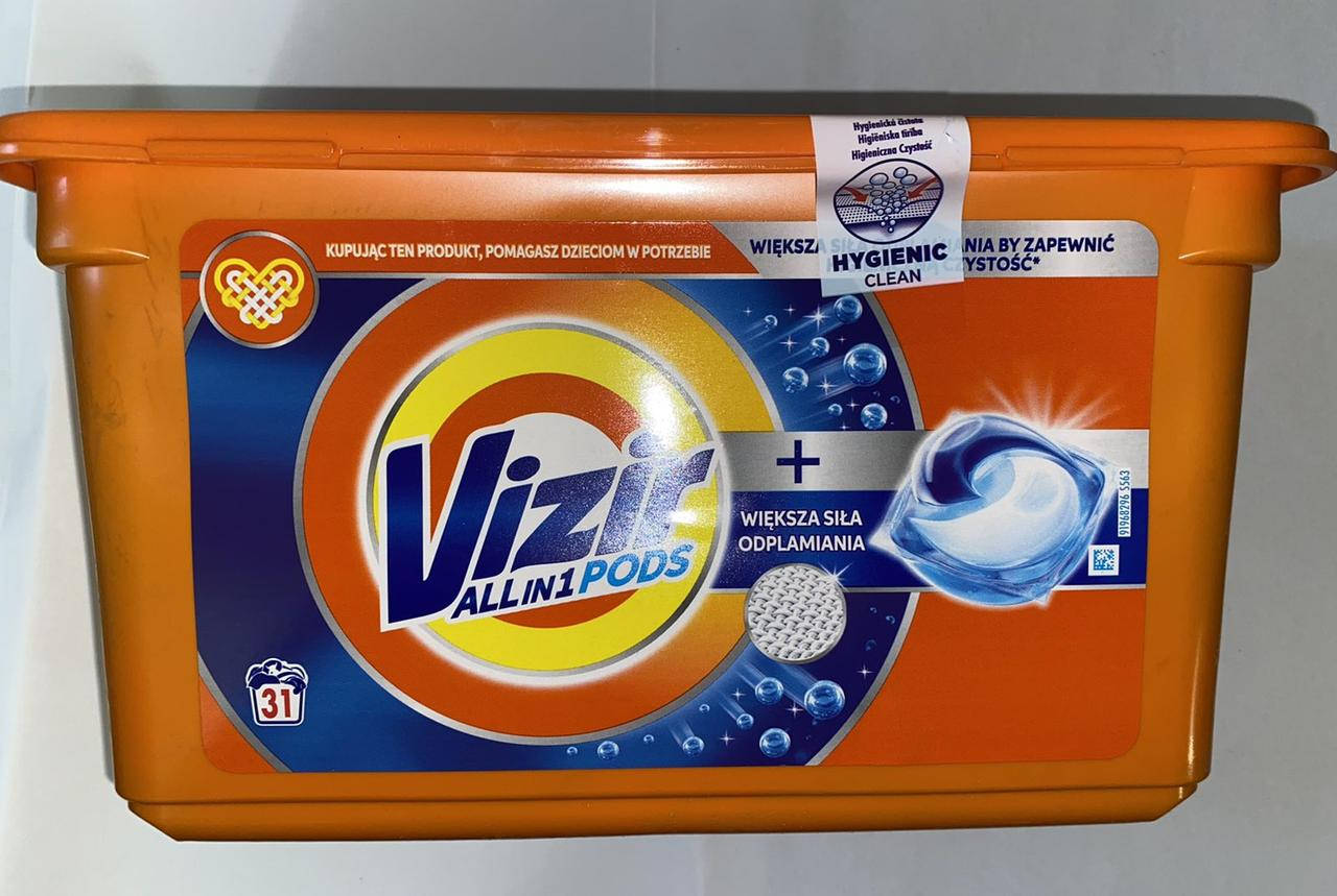

Гелеві капсули Vizir Pods All in 1 Універсальні 31 шт.