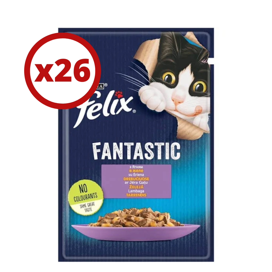 

Feli Fantastic паучи для кошек 85г * 26 шт (ягненок в желе)