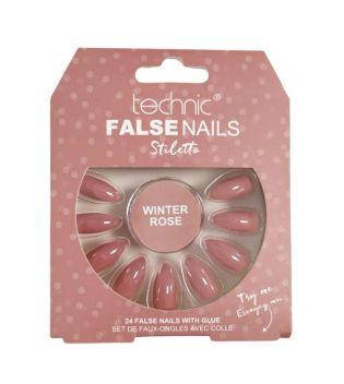 

Накладные ногти с клеем Technic Cosmetics False Nails Stiletto - Winter Rose
