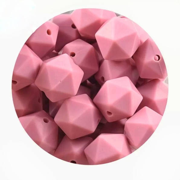 

Икосаэдр 15 мм (средний) бусина силиконовая Румянец (blush)