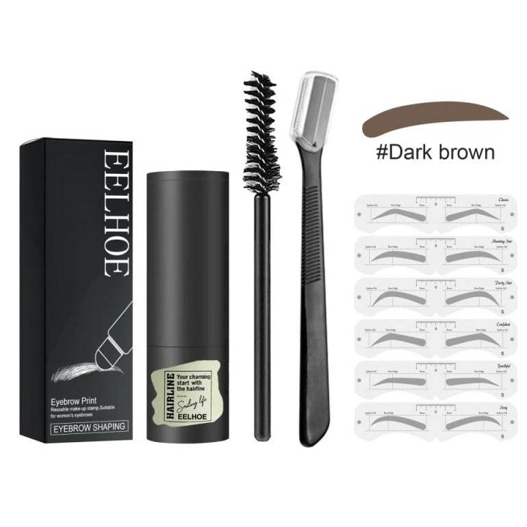 

Набор для макияжа бровей-штамп/пудра, триммер,кисть,трафареты EElhoe Eyebrow Stamp Kit Dark Brown(темно-корич)